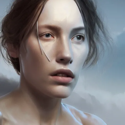 Image similar to a white and a brown woman merging together over time by greg rutkowski, hyperrealist, cinema 4 d, sicodelica, rendering unreal engine 5 digital art