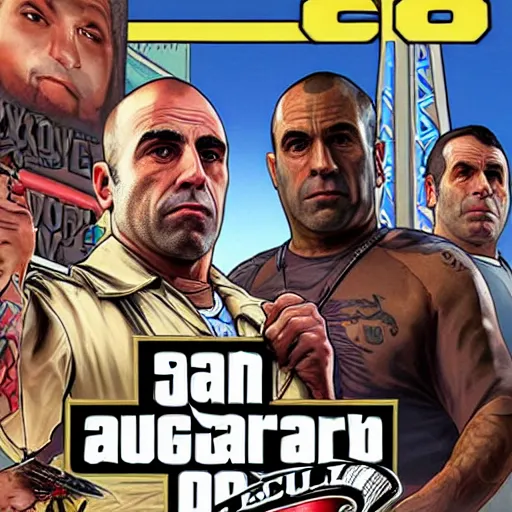 Image similar to joe rogan gta 5 cover art