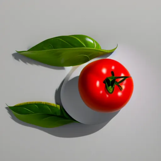 Image similar to a tomato on a white background, a computer rendering by bapu, shutterstock, precisionism, stockphoto, ray tracing, unreal engine 5