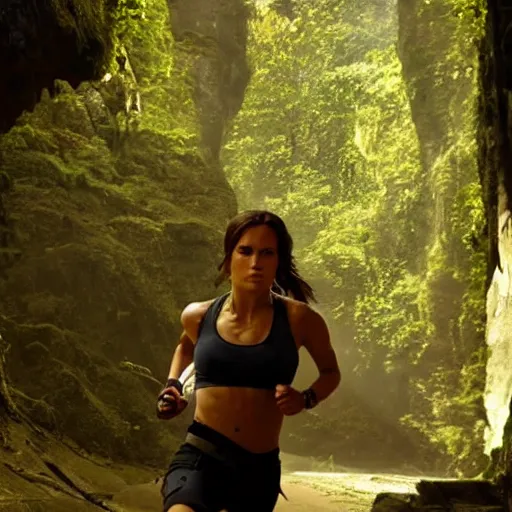 Image similar to tomb raider running, Nike commercial