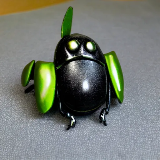 Image similar to anthropomorphic beetle bug with bunny ears