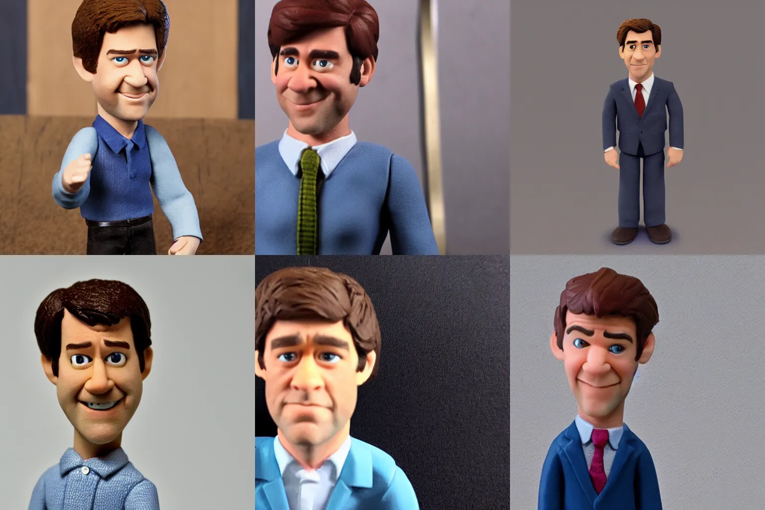 Prompt: claymation figure of Jim Halpert