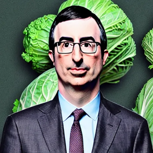 Image similar to john oliver and a cabbage are getting married