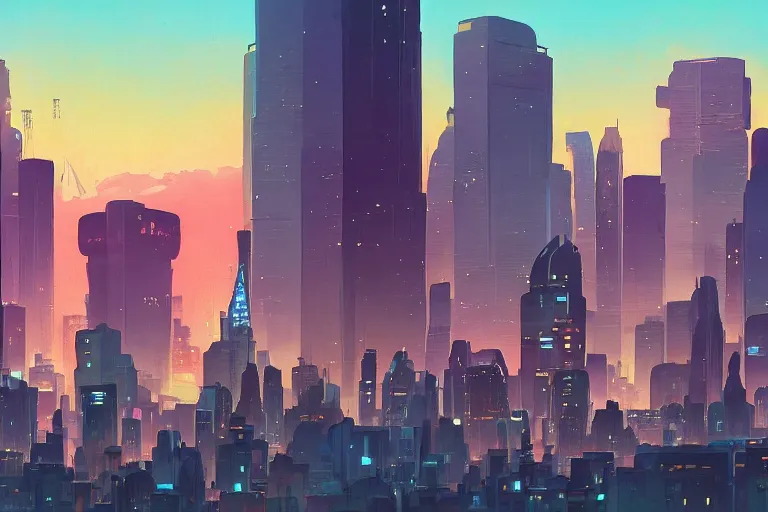 Prompt: city skyline at dusk with stars and planets stylized, official fanart behance hd artstation by jesper ejsing, by rhads, makoto shinkai and lois van baarle, ilya kuvshinov, ossdraws, cel shaded by feng zhu and loish and laurie greasley, victo ngai, andreas rocha, john harris