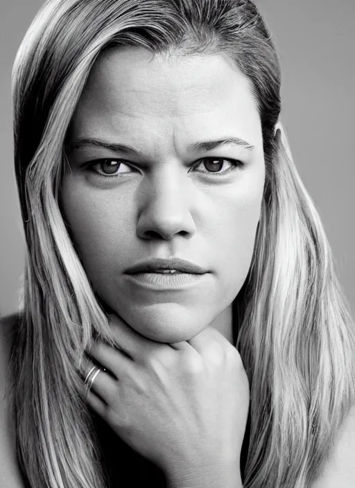 Image similar to portrait of beautiful female matt damon by mario testino, headshot, detailed, award winning, sony a 7 r