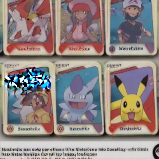 Image similar to pokemon cards with snooki, joe biden, nicki minaj, kim kardashian, osama bin laden, pokemon anime style, hd 8k image high detail, at target