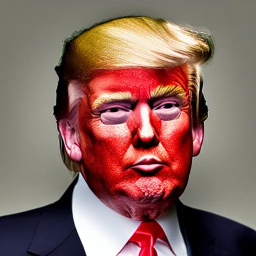 Prompt: donald trump with a red moustache