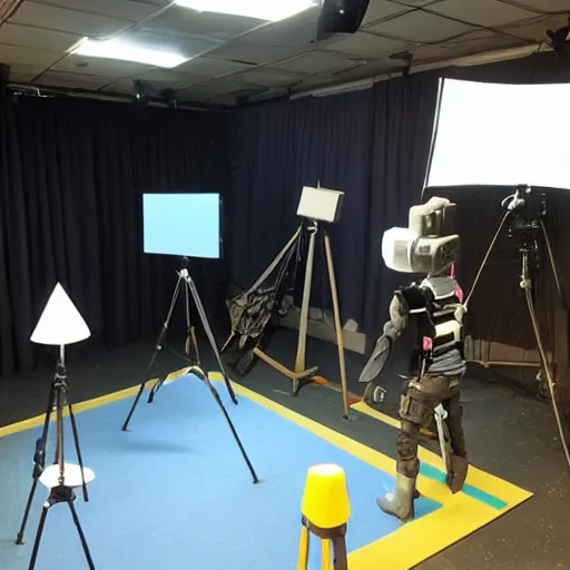 Prompt: a photo of a animation filming set