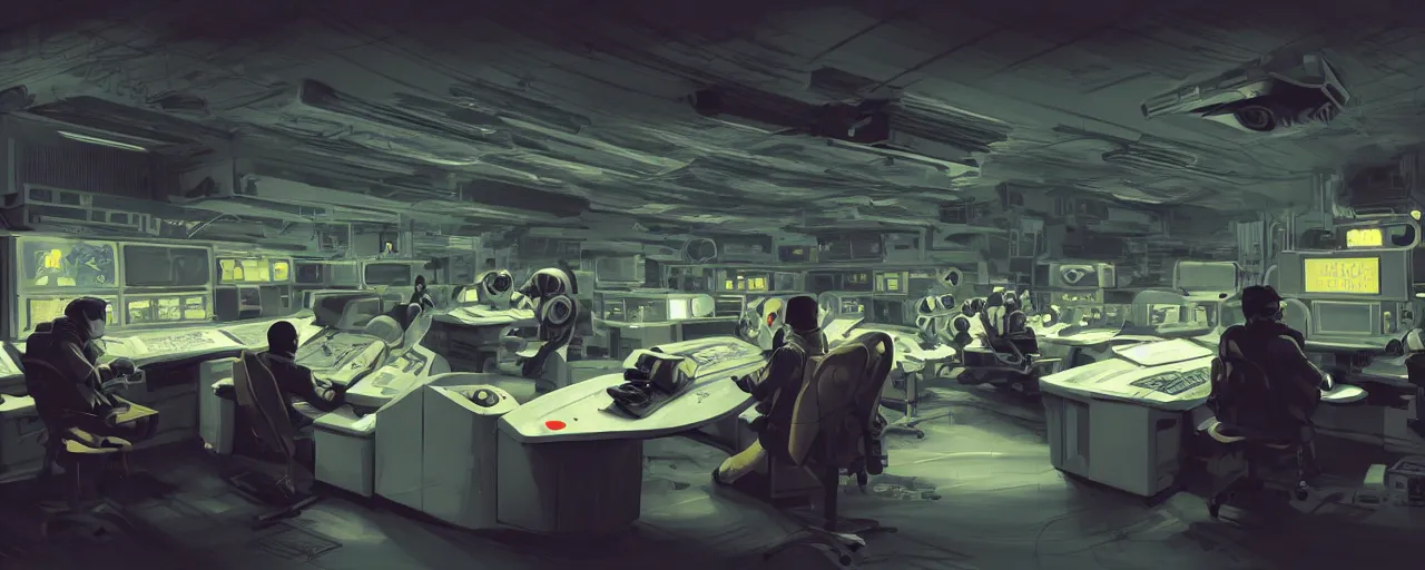 Image similar to duotone concept illustration 3 / 4 portrait of penguins siiting in modern supercomputer control room. cinematic scene. ovlumetric lighting. golden rario accidental renaissance. by sachin teng and sergey kolesov and ruan jia and heng z. graffiti art, scifi, fantasy, hyper detailed. octane render. concept art. trending on artstation