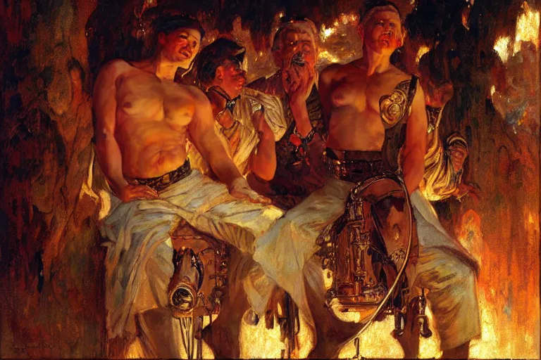 Prompt: tales of earthfire, painting by gaston bussiere, craig mullins, j. c. leyendecker, tom of finland