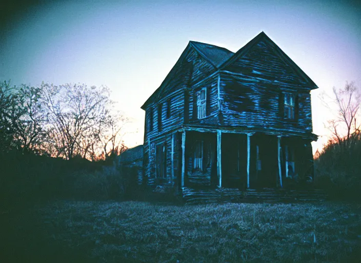 Image similar to photo of the most haunted house in the usa, fujifilm velvia 5 0, color photography, sigma 2 8 mm