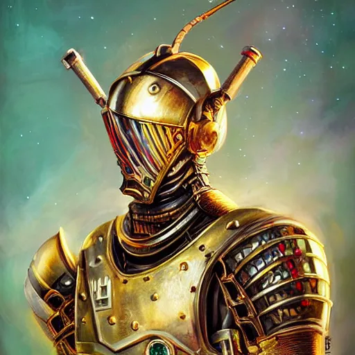 Prompt: Lofi BioPunk portrait dragon knight wearing gold plate armor Pixar style by Tristan Eaton Stanley Artgerm and Tom Bagshaw