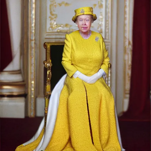 Image similar to queen of england elizabeth as a banana.