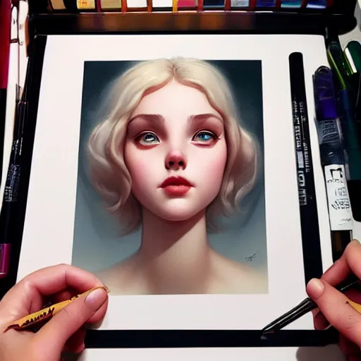 Prompt: portrait Pixar style by Stanley Artgerm and Tom Bagshaw