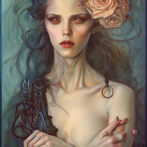 Image similar to a portrait in the style of anna dittmann and donato giancola and charles dulac.