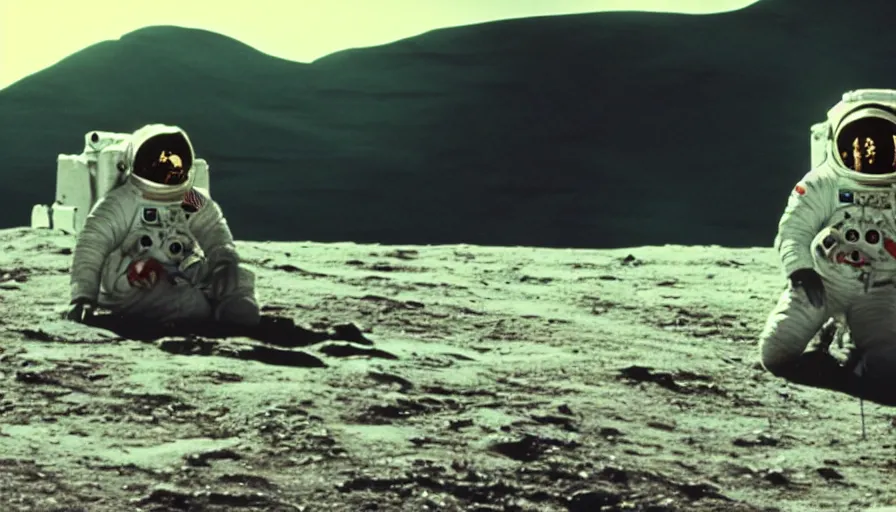 Image similar to movie still of a transcendental astronaut being, cinematic composition, cinematic light, anamorphic lens