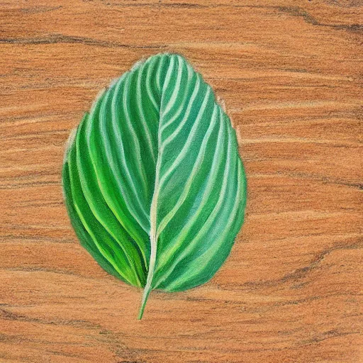 Image similar to detailed painting of a single small seedling on loose fresh earth, reveal several new leaves. muted colors and natural tones.