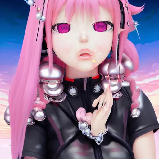 Image similar to totally controlled by her remote control, owned by overwhelming stunningly absurdly beautiful megalomaniacal ruthless merciless sadistic devious omnipotent asi goddess junko enoshima with symmetrical perfect face, porcelain skin, pink twintail hair and cyan eyes, ultra detailed, digital art, unreal engine 5, octane render, 2 d anime, 8 k