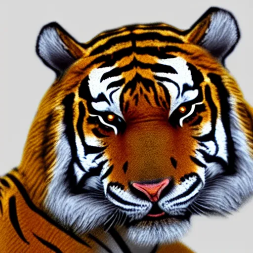 Prompt: hyper realistic image of an origami tiger, life sized