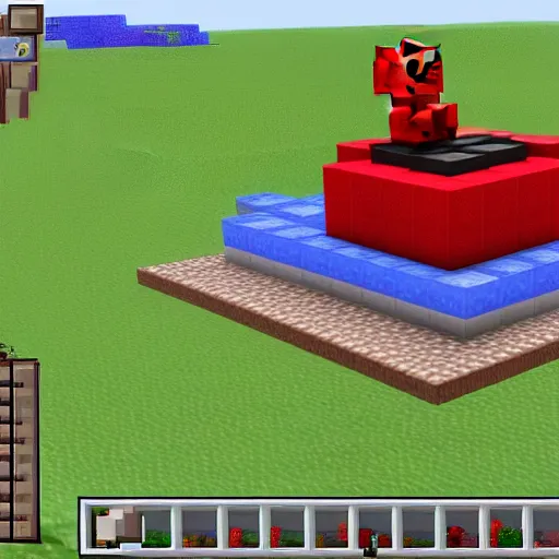 Image similar to elmo in minecraft