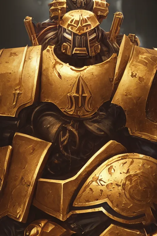 Image similar to armor portrait heros warhammer 4 0 k horus heresy fanart - the primarchs emperor by johannes helgeson animated with vfx concept artist & illustrator global illumination ray tracing hdr fanart arstation zbrush central hardmesh 8 k octane renderer comics stylized