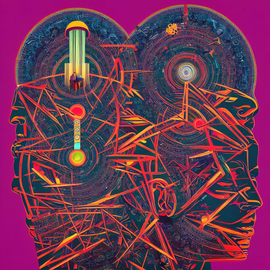 Image similar to album cover design design depicting the alter to the ai machine gods, by jonathan zawada, pi - slices, and tristan eaton, digital art