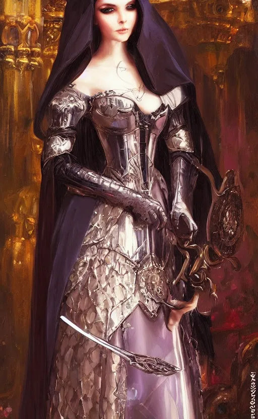 Image similar to Alchemy Imperial Princess knight gothic girl. By Konstantin Razumov, highly detailded