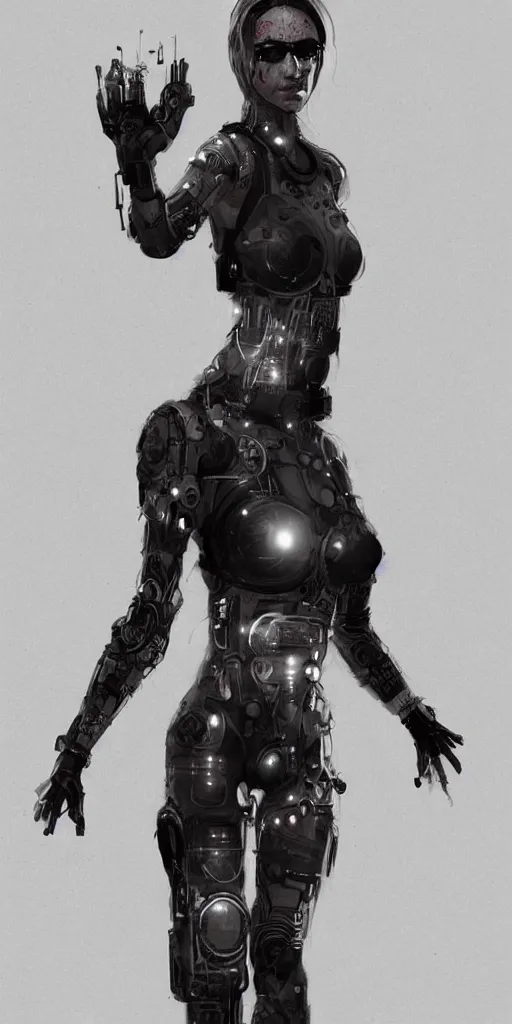 Image similar to body with head and feet and shoes and hands, cyberpunk, female character, beautiful head, nice legs, concept art, artstation, intricate details, dramatic lighting