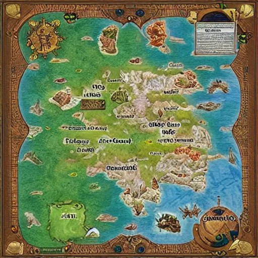 Prompt: fantasy d & d map. garden of eden
