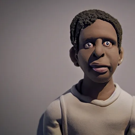 Prompt: a cinematic photograph still of lil durk made out of clay, in claymation