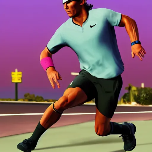 Image similar to Rafael Nadal, GTA V poster