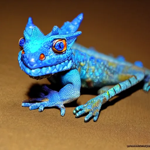 Image similar to a blue lizard warrior who is wearing a silly hat, highly detailed, realistic