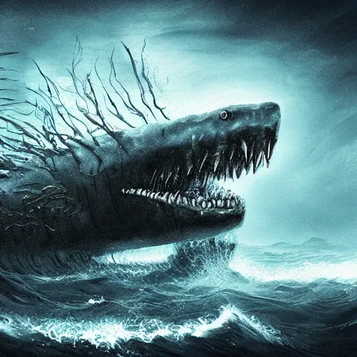 Image similar to Monsters of the deep sea, nightmare 4k digital art