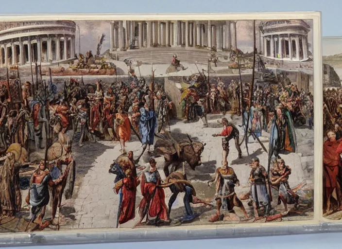 Prompt: Images on the store website, eBay, Miniature of citizens of Rome