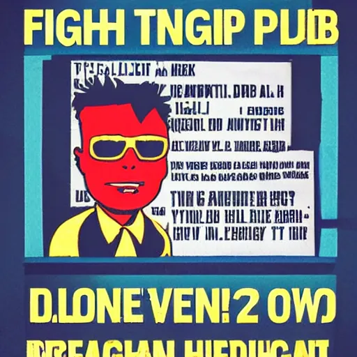 Prompt: Fight Club airplane pamphlet