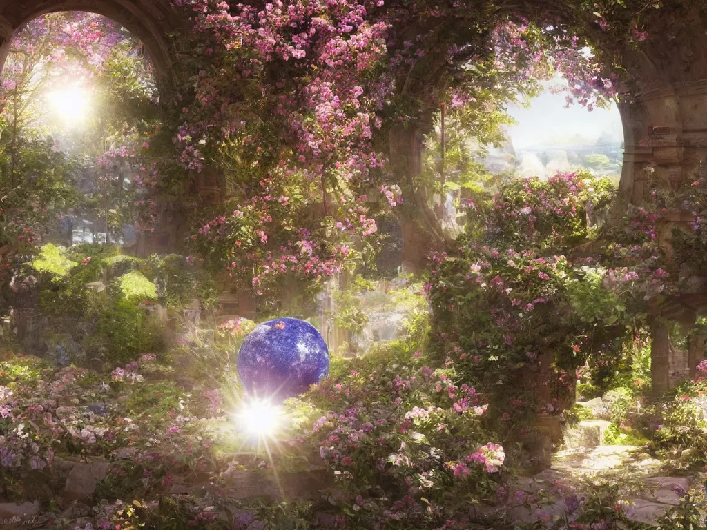 Prompt: 3 d render, sunlight study, the universe is a spheroid region 7 0 5 meters in diameter, springtime, art nouveau, 3 d render, by jan davidz de heem and ( ( ( john william waterhouse ) ) ) and ( ( ( ( ( lisa frank ) ) ) ) ), 8 k, sharp focus, octane render