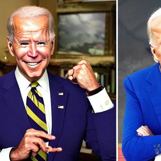 Image similar to joe biden animorphs into sonic the hedgehog