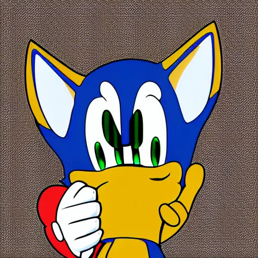 Prompt: sonic the hedgehog vector art, sharp line art