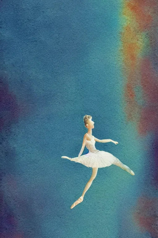 Image similar to ballerina alone at the bottom of the mariana trench by jaques cousteau, digital art, smooth, focus, highly detailed, watercolor