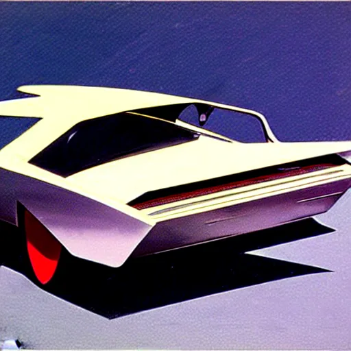 Image similar to concept art for a car with saw blades on the sides, illustrated by syd mead, high quality