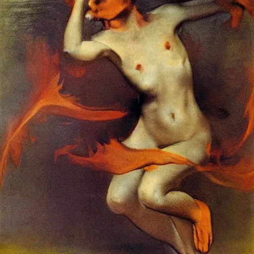Image similar to A beautiful kinetic sculpture of a bright and fiery soul a power to do great things; but I fear you may one day unleash such a tempest of fire that you may consume yourself, and all the world around you. airbrush by Edgar Degas, by William Hogarth churning, lines