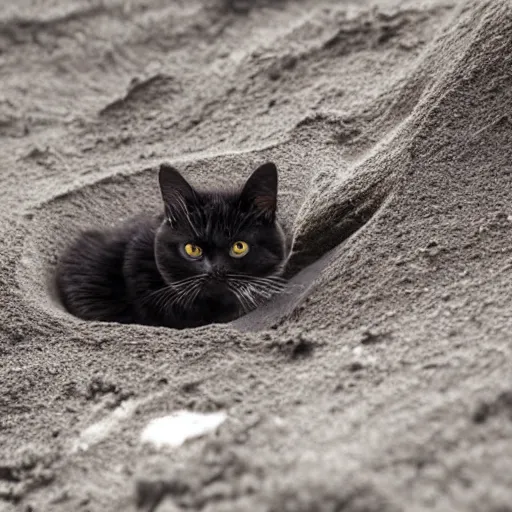 Prompt: a vacuum cat in a volcano,