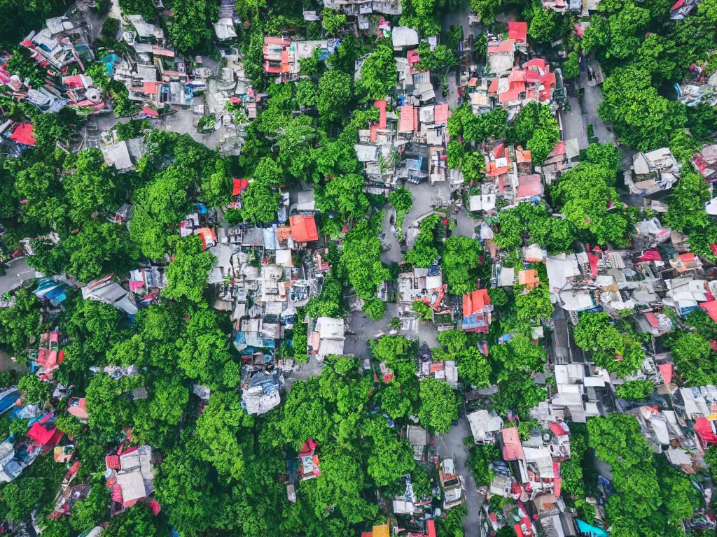 Prompt: aerial photo taken with a drone of yogyakarta indonesia