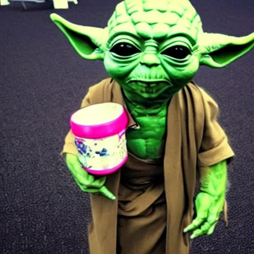 Prompt: “Yoda first day of school photo”