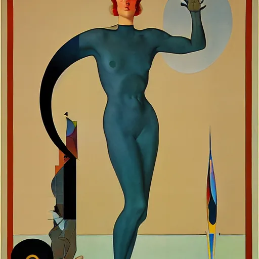 Image similar to art by coles phillips, a tall chrome - skinned goddess walks the earth, reflective skin, chrome, skin with a mirrror like finish similar to the silver surfer, mucha, kandinsky, joshua middleton