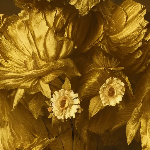 Image similar to 8k, octane render, realism, tonalism, renaissance, rococo, baroque, renaissance , portrait manet painting studio chaotic gold leaf flowers