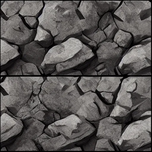 Image similar to seamless rock texture for 3d model, painted by ilya kuvshinov,