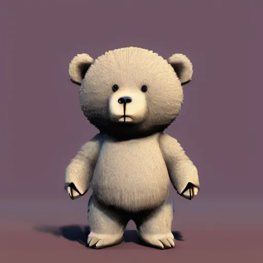 Prompt: a cute bear rendered as an unreal engine