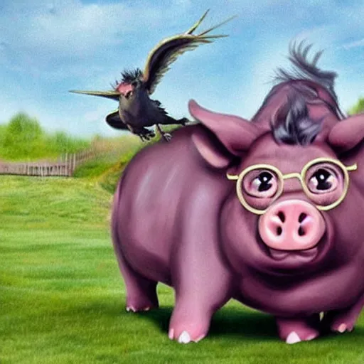 Prompt: harry potter as a pig, ultra realistic