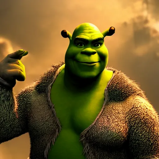 Prompt: Shrek as a FF8 JRPG villain octane render unreal engine 1998 4D Ray Tracing lighting award winning photography